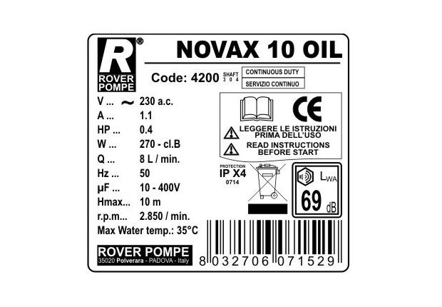 Насос для перекачки масла Rover Pompe NOVAX 10 OIL (8 л/мин, 220В)