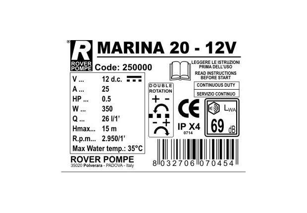 Насос MARINA 20-12V (33л/мин)