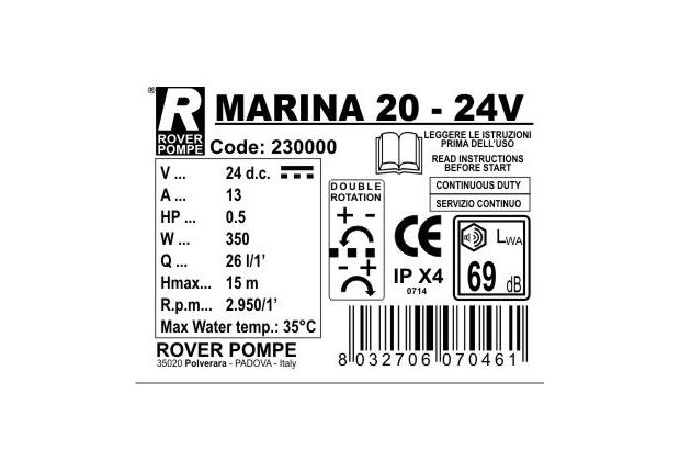 Насос MARINA 20-24V (33л/мин)