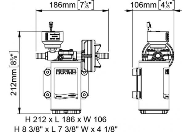 Насос Marco UP-9/E-BR (12/24В, 12 л/мин)